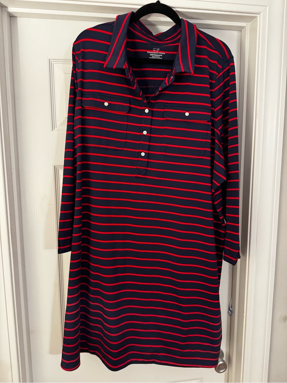 Vineyard Vines Navy & Red Striped Polo Dress